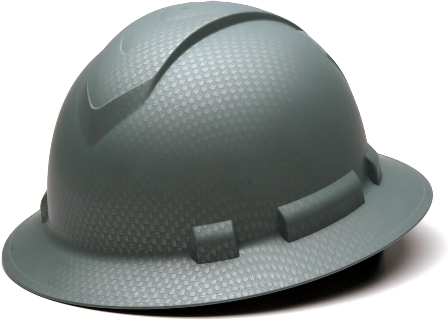 Pyramex Ridgeline Full Brim Hard Hat 4 Point Ratchet White | Full-brim sun & rain protection, HDPE shell, Ratchet suspension, Construction & utility, ANSI Z89.1 Type I Class C/G/E