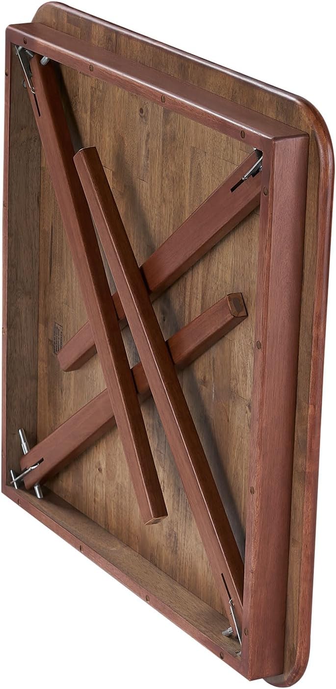 Stakmore Classic Straight Edge Square Wood Folding Table, 32x32, Oak | Foldable Card Table, Wooden Tabletop Furniture for Cards, Board Games & Dining