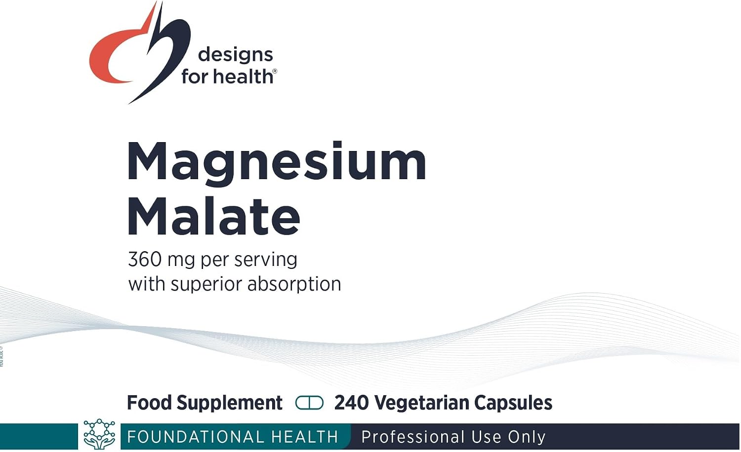Designs for Health Magnesium Malate - Chelated Magnesium as Di Magnesium Malate - Highly Bioavailable Form to Support Energy, Bone Health + Muscle Recovery (120 Magnesium Malate Capsules)