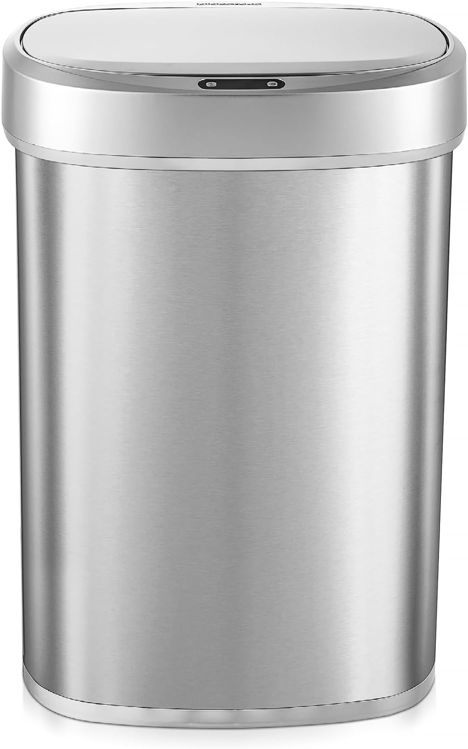 Ninestars 13 Gallon Oval Automatic Trash Can, 50L Touchless Motion Sensor Kitchen Garbage Can with Odor-Sealing Lid, Silver Stainless Steel