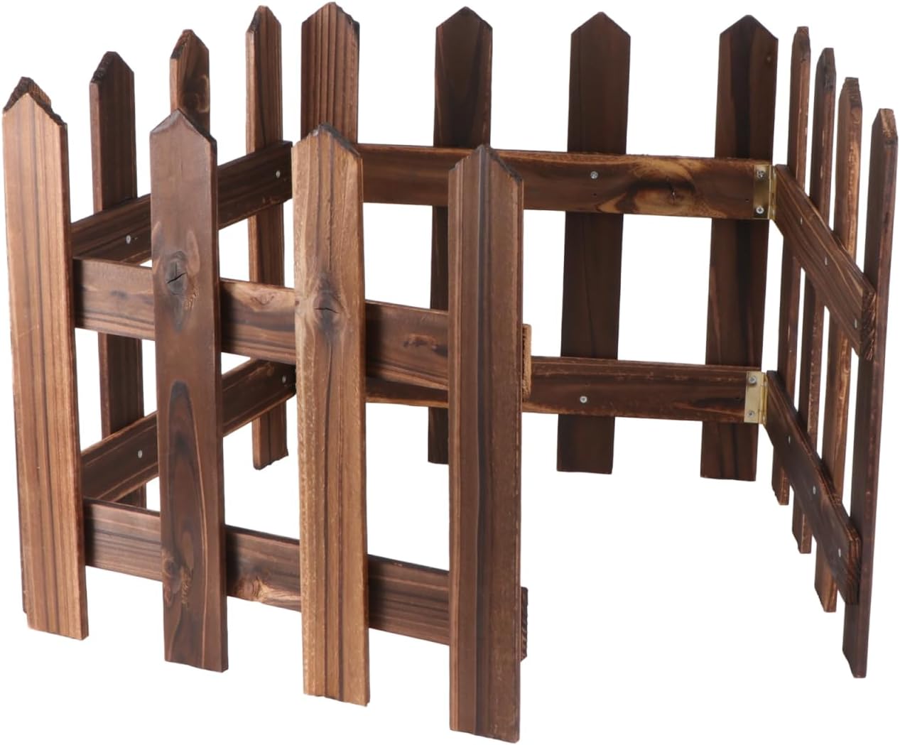 DOITOOL White Picket Fence Garden Border, Wood Decorative Garden Fence Animal Barrier Landscape Fencing Border for Dogs, Flower Bed