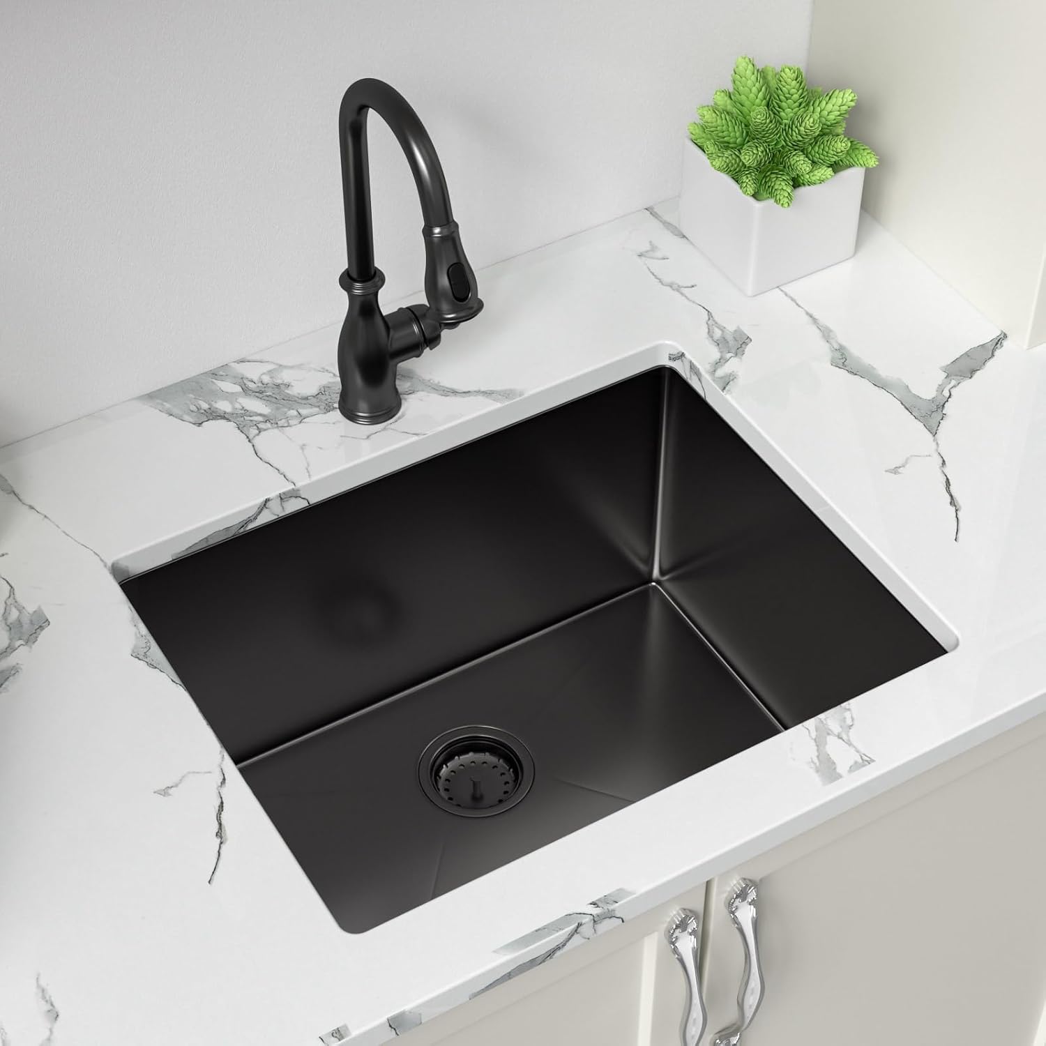 Sarlai 21 Inch Undermount Laundry Sink 21x18x12 Inch Undermount Laundry Utility Sink Deep Single Bowl 16 Gauge Stainless Steel Laundry Tub Sinks
