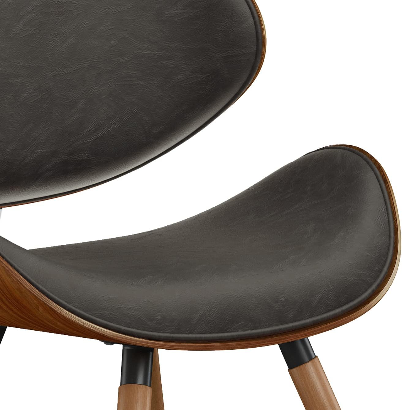 SIMPLIHOME Regina Rattan Mid-Century Modern Arm Dining Chairs in Black