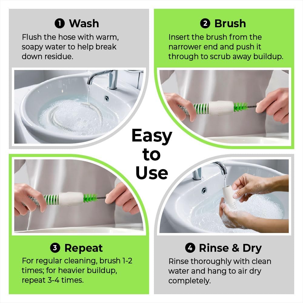 Purdoux CPAP Cleaning Bundle – 6ft Hose Brush + 3-Pack Citrus CPAP Mask & Hose Soap – Compatible with CPAP Machines