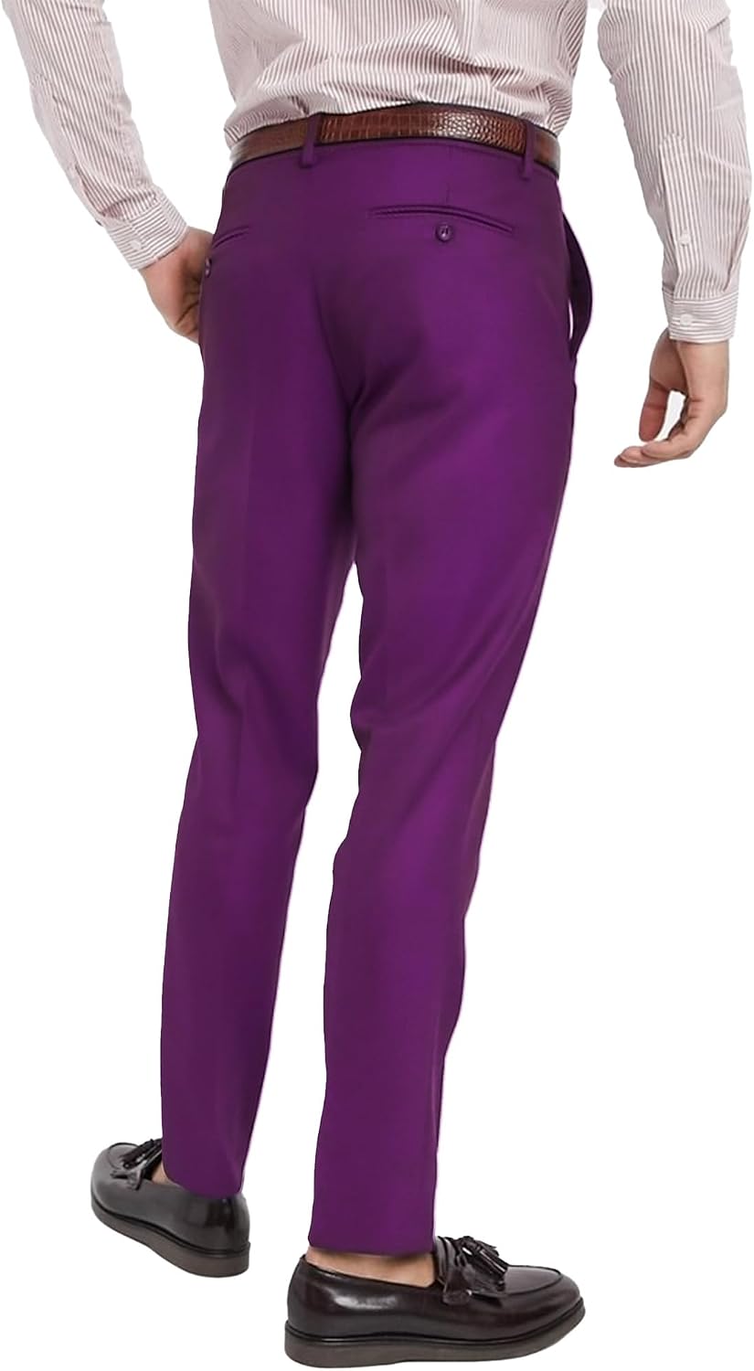 Men's Cozy Hidden Expandable Waist Dress Pants | Premium Stretch Texture Weave Work to Weekend Pants