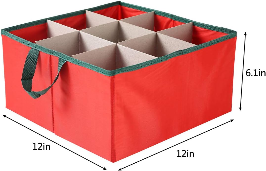 Sattiyrch Large 2-in-1 Christmas Ornament Storage Box & Xmas Figurine Container - Easy Access Removable Trays