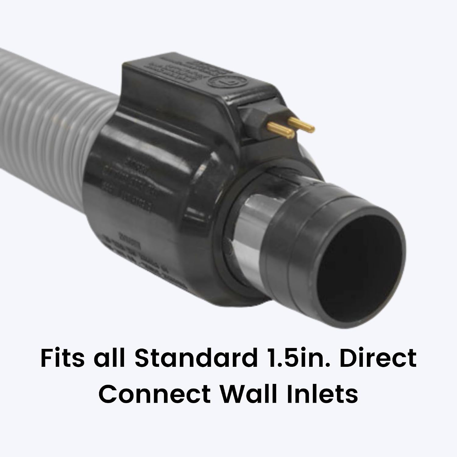 Wessel 30ft Direct Connect Central Vacuum Hose, Dual-Voltage, Crushproof | 120V powerhead & vacuum 3-way switch control; 2-prong connector; ergonomic 360-degree swivel handle; airflow control valve