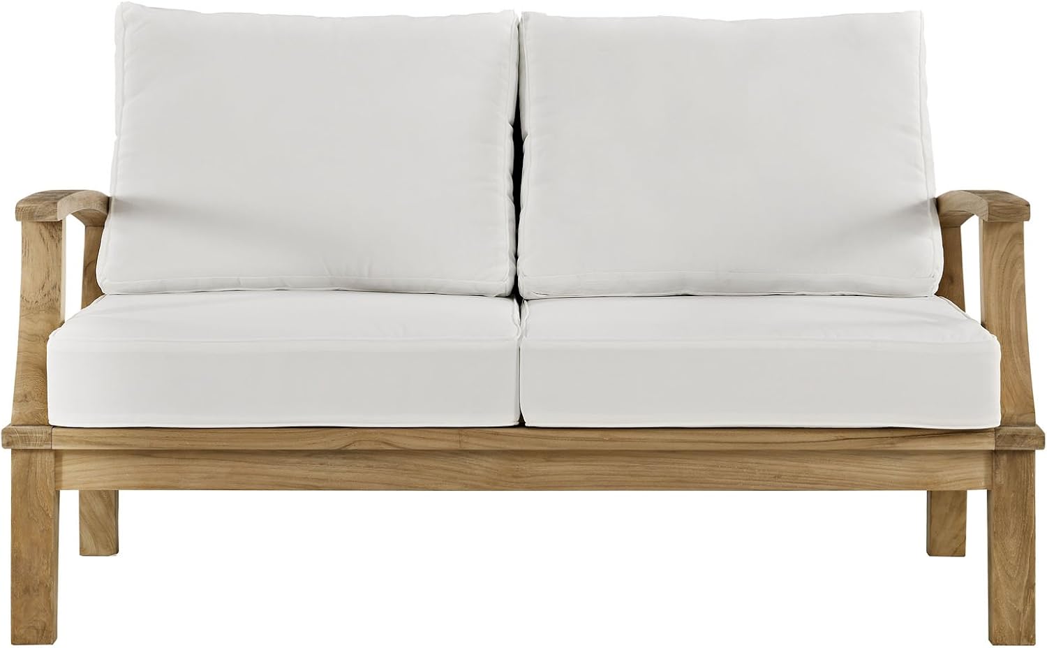 ModwayEEI-1144-NAT-WHI-SETMarina Premium Grade A Teak Wood Outdoor Patio Loveseat Natural White