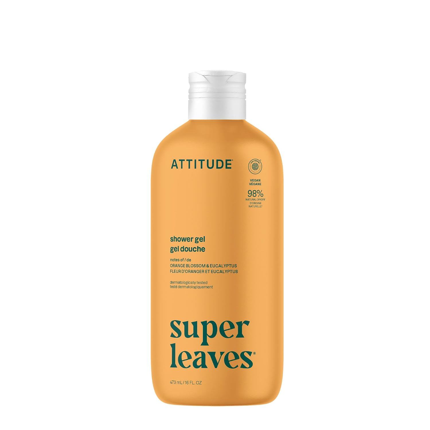 ATTITUDE Body Wash, EWG Verified Shower Gel, Dermatologically Tested, Plant and Mineral-Based, Vegan Personal Care Products, Earl Grey & Fresh Cucumber, 16 Fl Oz
