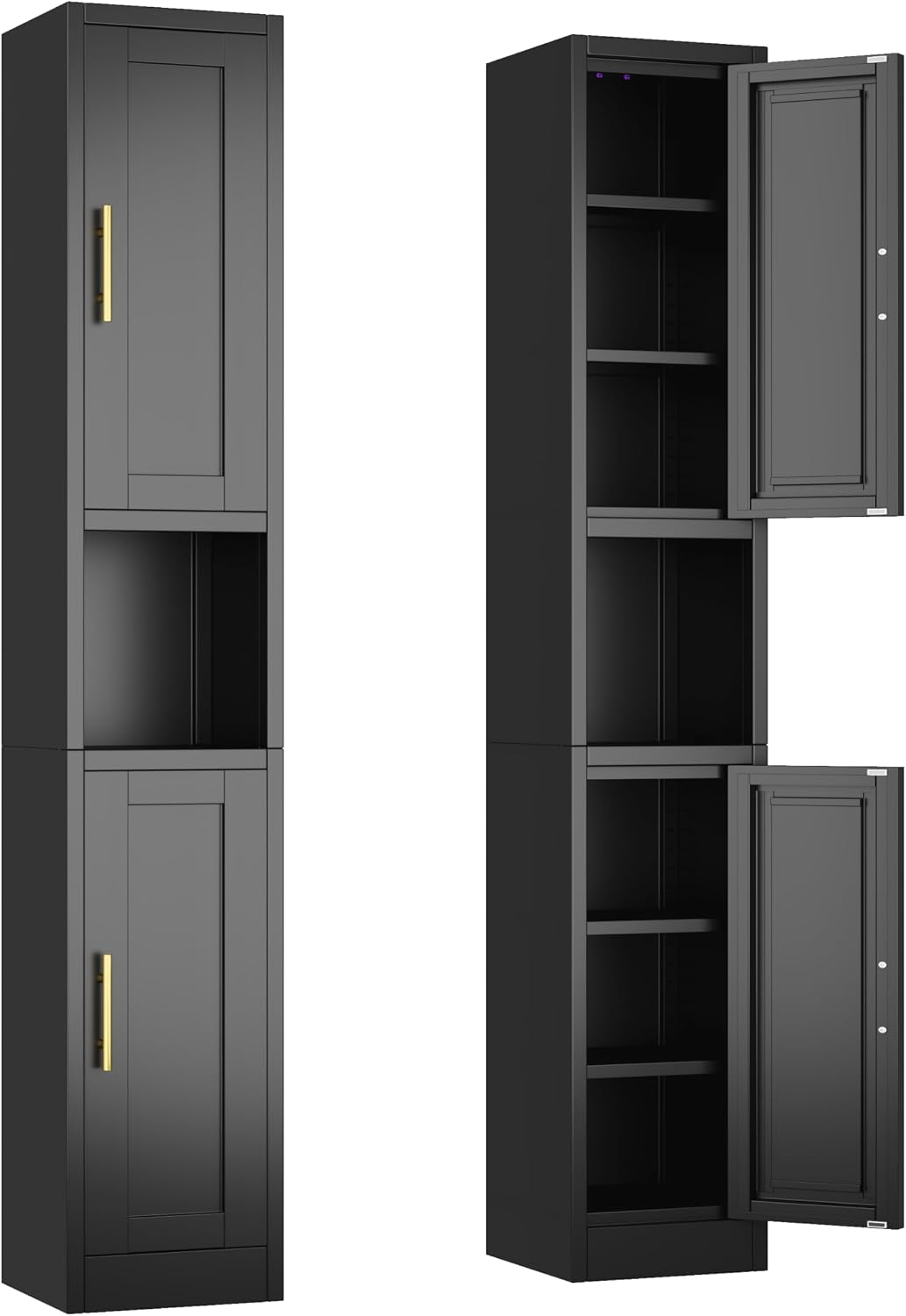Ckzbx Tall Narrow Storage Cabinet 66.93" H Tall Bathroom Cabinet Metal Pantry Cabinets, 4 Adjustable Shelves for Kitchen, Home Office, Living Room, Dinning Room (20 inches Wide White)