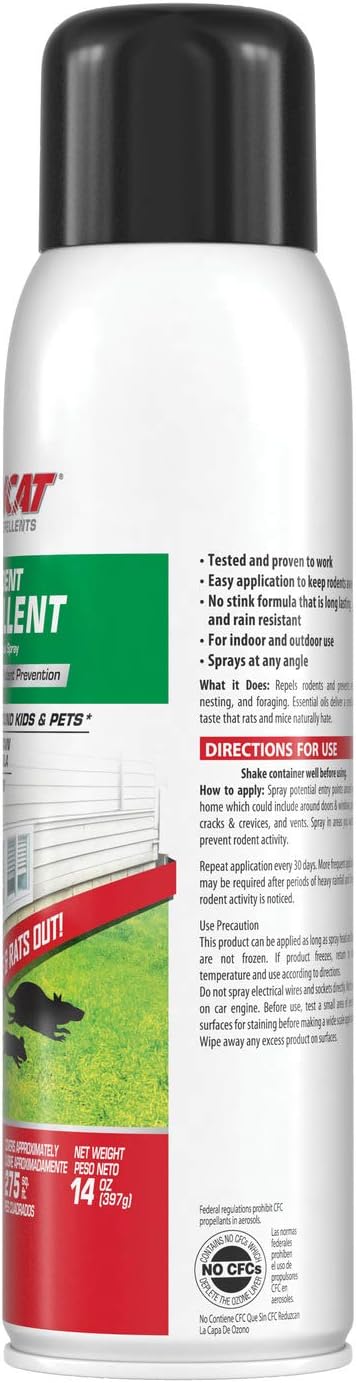 Tomcat Repellents Rodent Repellent Ready-to-Use with Comfort Wand, 1 gal. | For Indoor and Outdoor Mouse and Rat Prevention, Peppermint Oil Spray for Rodents with Cinnamon & Garlic Essential Oils