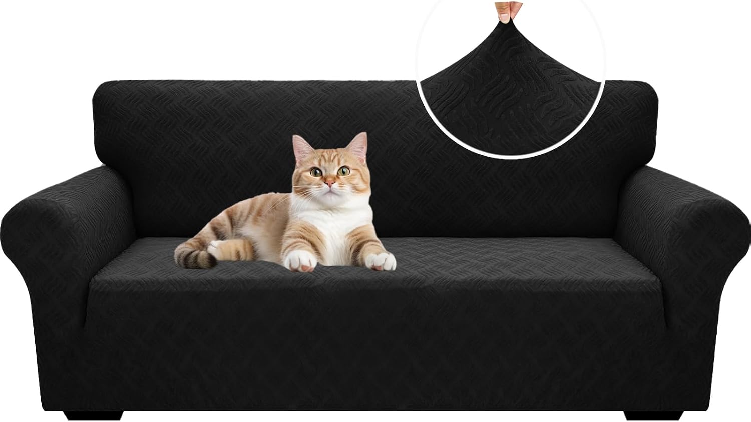 YEMYHOM Couch Cover Latest Jacquard Design High Stretch Sofa Covers for 2 Cushion Couch