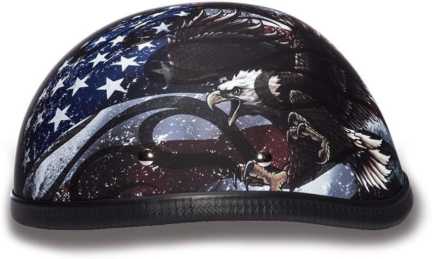 Daytona Helmets Graphics Bicycle Helmets for Men - Novelty Half Helmet with Breathable Liner - Retro Skull Cap – Eagle Headgear with Head Wrap