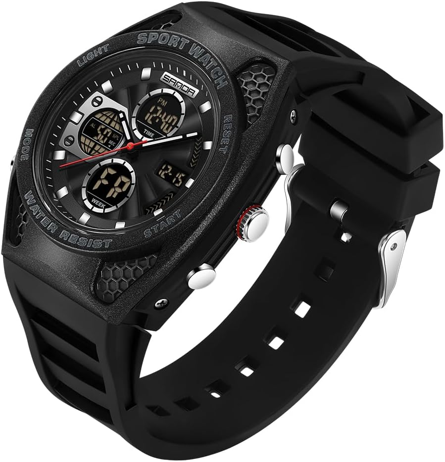 FANMIS Men's Digital Sport Watch Military LED Alarm Waterproof Quartz Watch | Tactical Outdoor Sport Watch Multi Function Led Display Alarm Stopwatch Date Quartz Rugged Style Daily Water Resistance