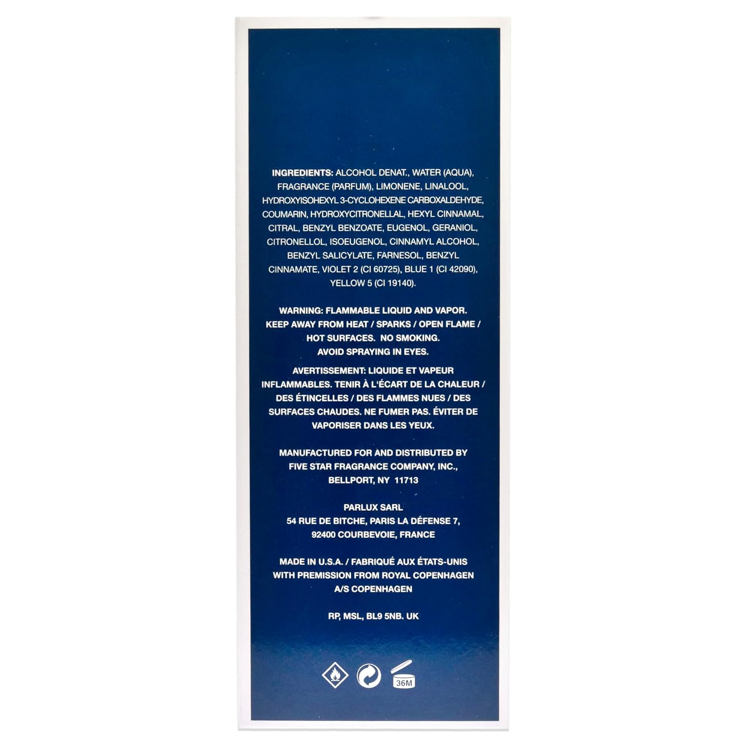 Royal Copenhagen Musk Eau de Cologne Spray for Men, 3.4 oz