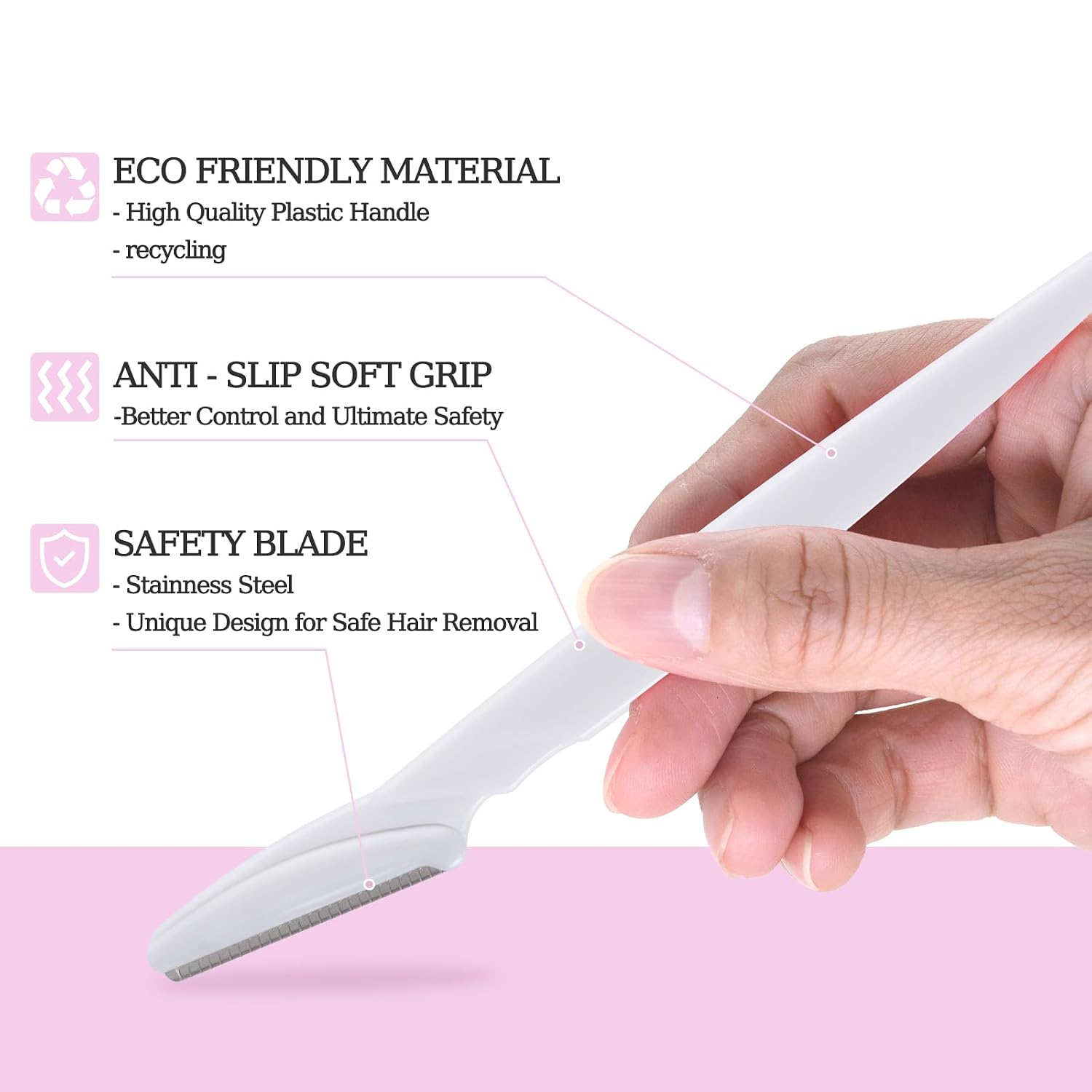 40pcs Dermaplane Razor for Women Face, Stainless Steel Eyebrow Razor