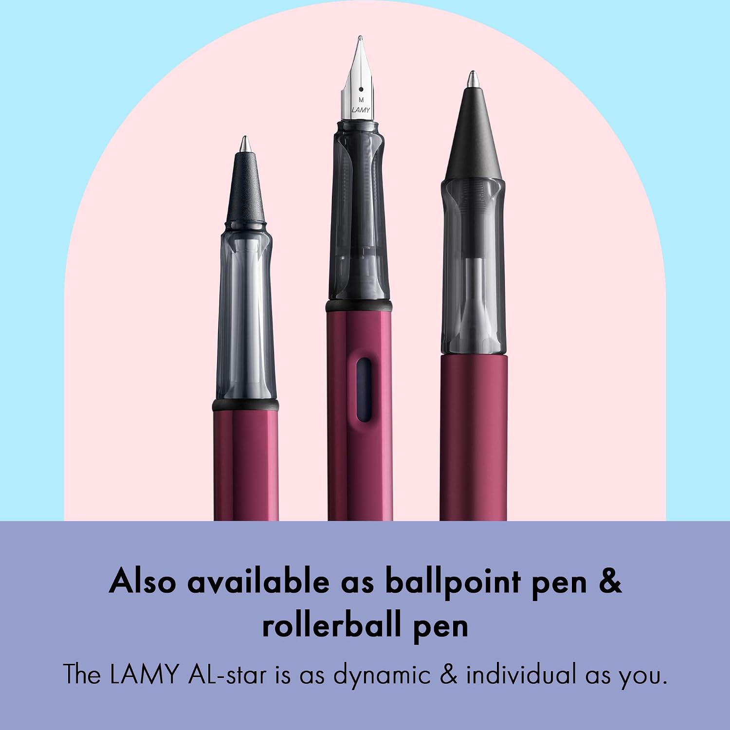 LAMY AL-star black - Fountain Pen with ergonomic grip & black Left-Handed steel nib (LH) in size M - lightweight aluminum body - including LAMY T 10 blue cartridge