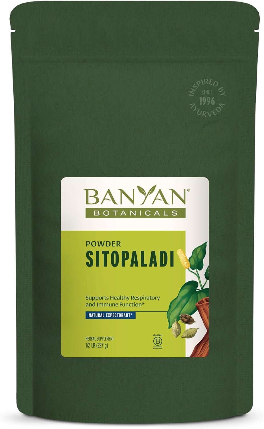 Banyan Botanicals Sitopaladi Powder – Organic Immune Support Supplement – Ayurvedic Formula for Healthy Lungs and Respiration* – 1/2lb. –