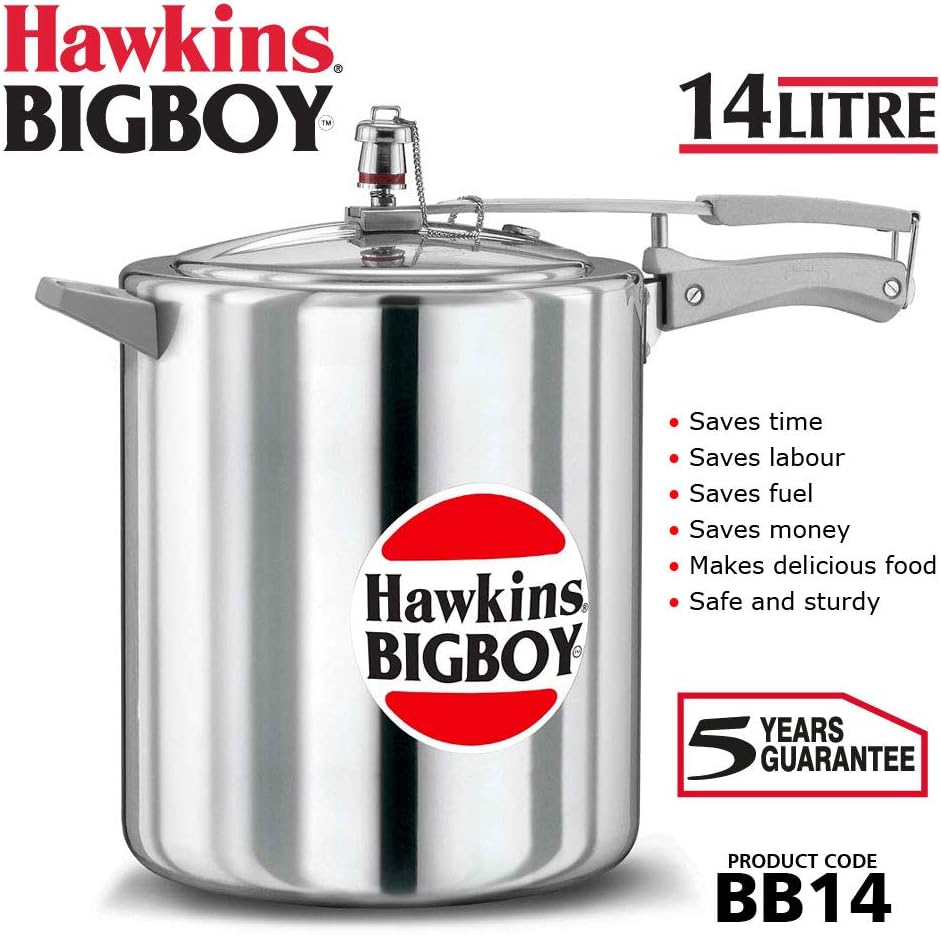 Hawkins Bigboy Aluminum Pressure Cooker, 14 Litres