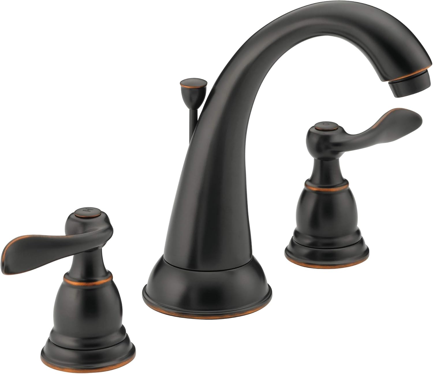 Delta Windemere Oil Rubbed Bronze Bathroom Faucet 3 Hole, 8 Inch Widespread Bathroom Sink Faucet for Vanity, Metal Push-Pop Drain Assembly