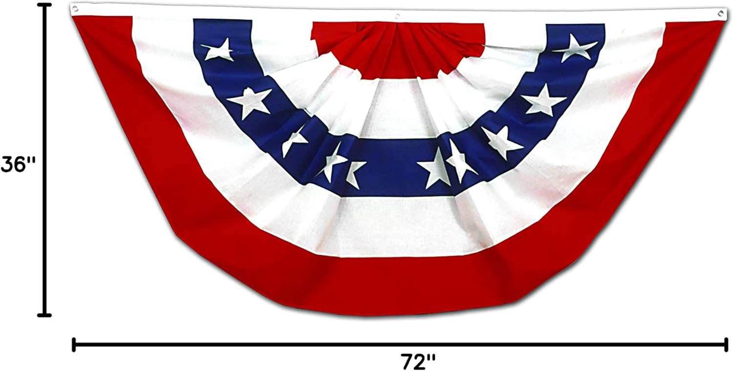 Annin Flagmakers American Flag - 3 x 6 Feet (Model 483250) 100% Made in USA | Pre-Pleated Full Fans Bunting Decorations