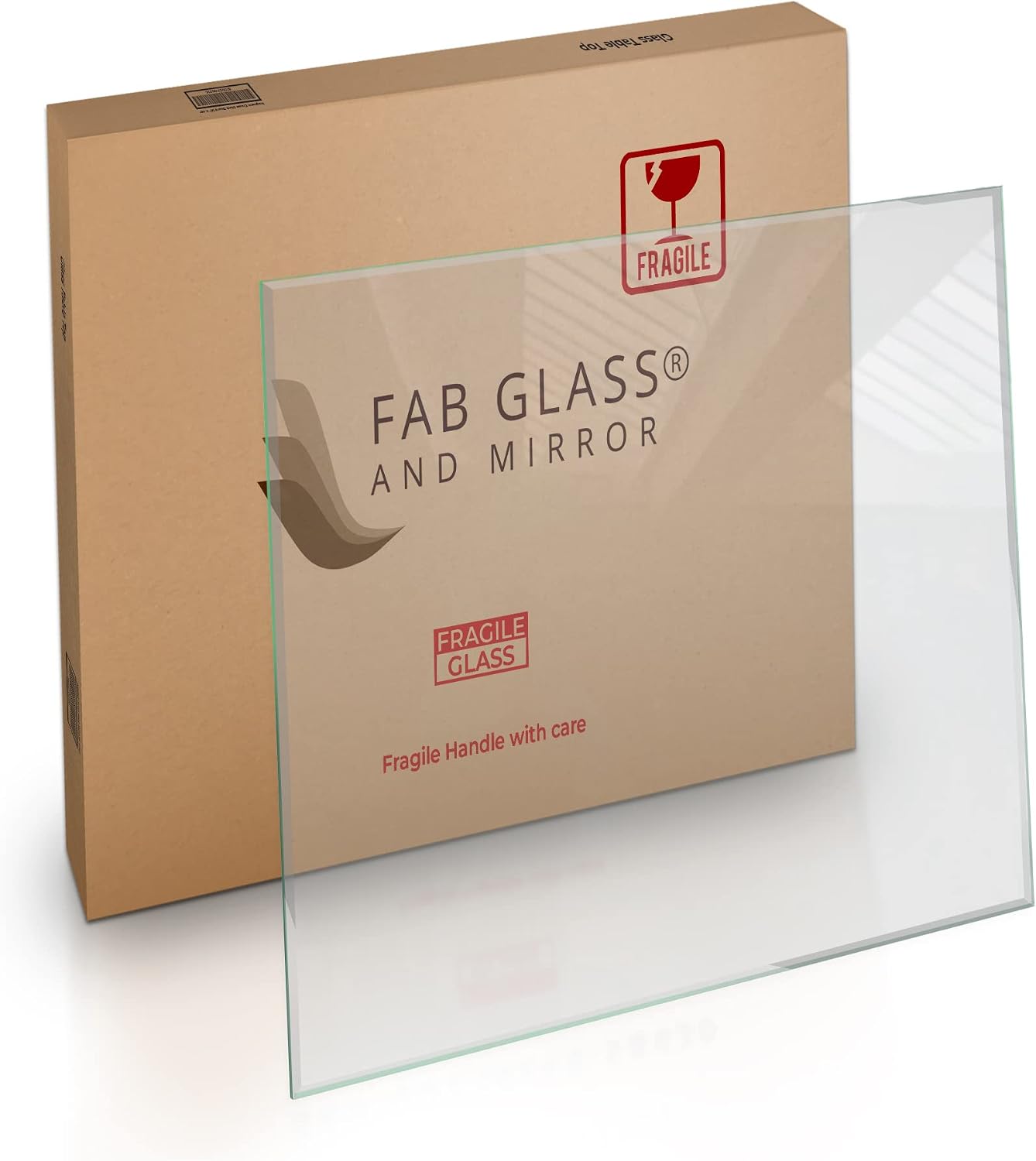Clear Tempered Glass Table Top 22 Inch Square Flat Polished Edge with 1/4 Inch Thickness for Dining, Coffee or Side Tables by Fab Glass and Mirror