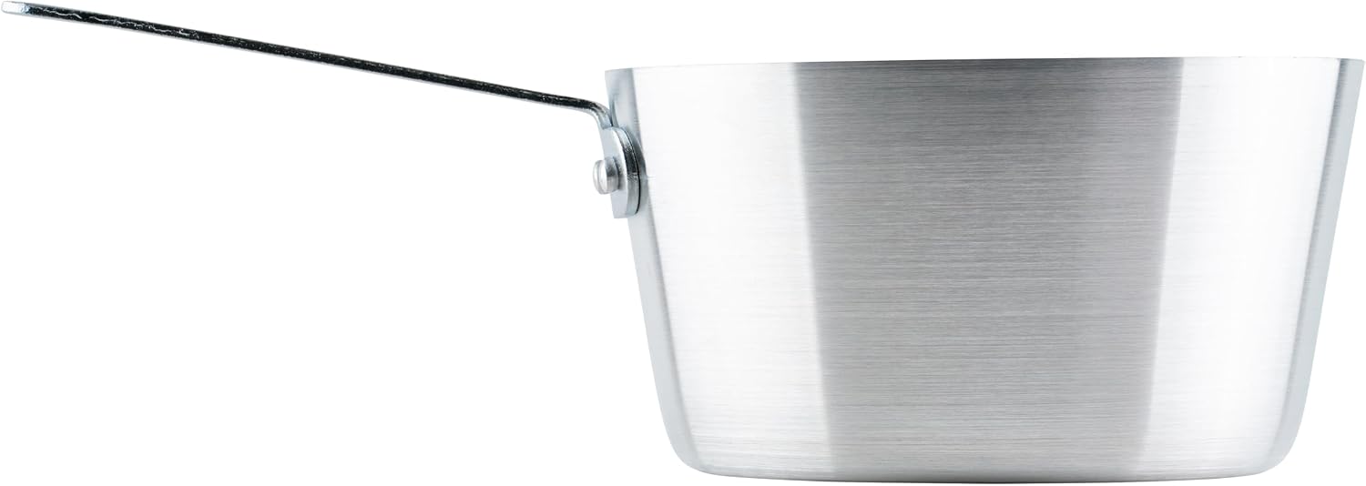 Winco 3 3/4 qt Heavy-Duty Tapered Aluminum Sauce Pan, 3.75 qt | Tapered sides, Heavy-duty, Riveted handle, Great for Cooking and Food Preparation
