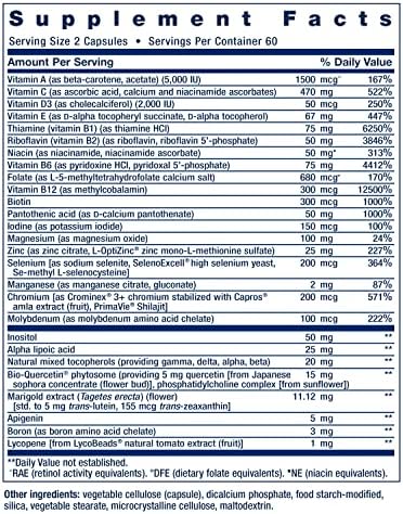 Life Extension Two-Per-Day Multivitamin, Vitamins B, C, D, zinc, Packed with Over 25 Vitamins, Minerals & extracts, Two-Month Supply, Non-GMO, Gluten-Free, 120 Capsules