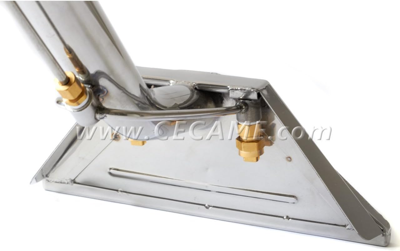 Carpet Cleaning Wand 12" 2-Jet 1.5" Tube S-Bend Stainless Steel Solution Line for Truckmounts & Portables