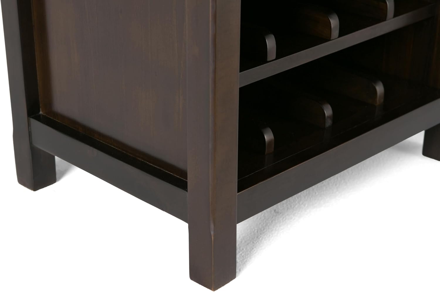 SIMPLIHOME Avalon 12-Bottle SOLID WOOD 22 Inch Wide Contemporary High Storage Wine Rack Cabinet in Dark Tobacco Brown, For the Living Room, Dining Room and Kitchen