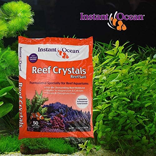 Instant Ocean Reef Crystals Reef Salt For 50 Gallons, Enriched Formulation For aquariums
