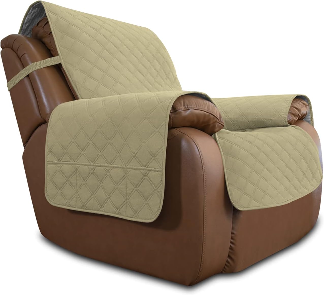 Easy-Going Waterproof Non-Slip Couch Cover, Small Recliner, Chocolate