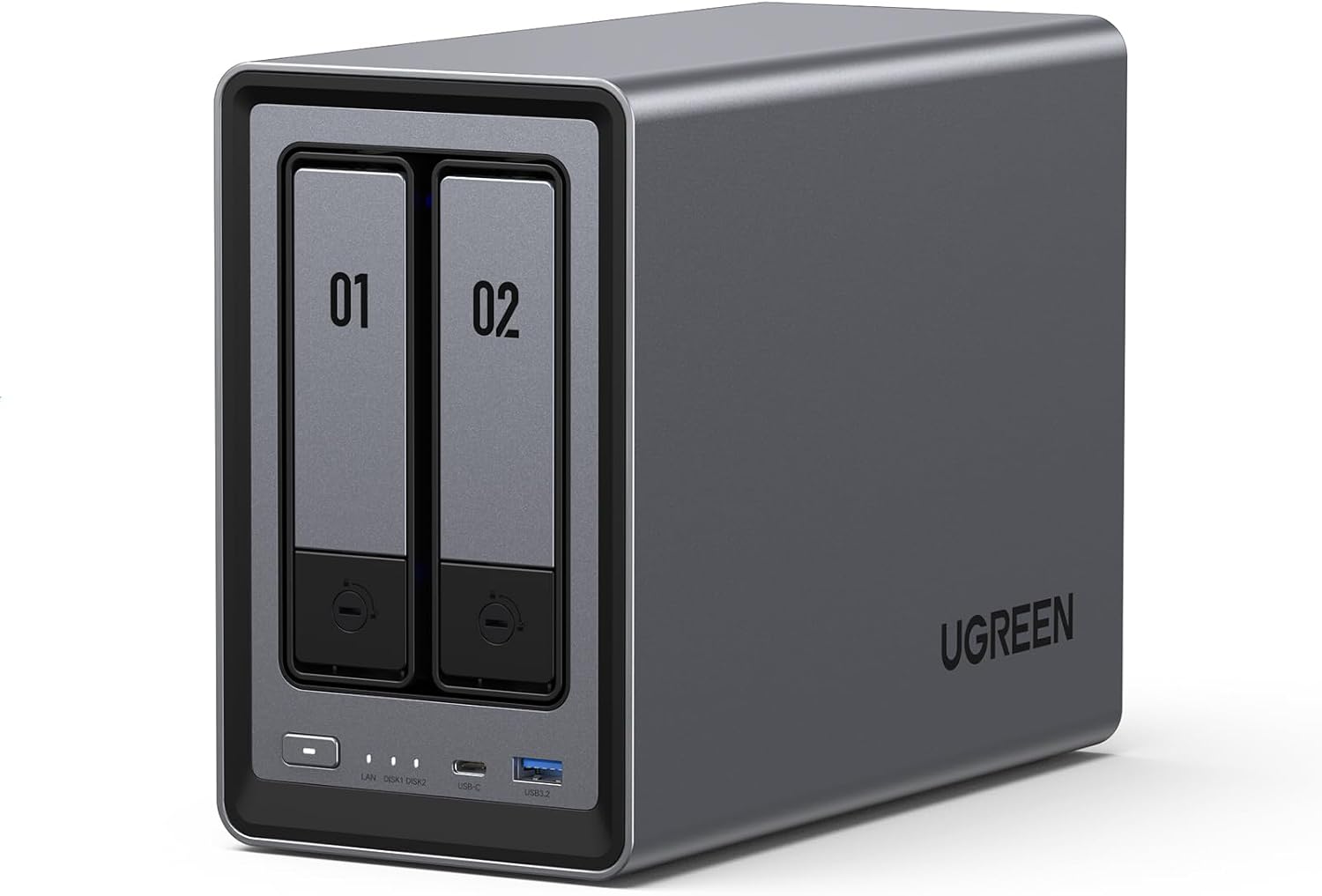 UGREEN NAS DXP2800 2-Bay, Ideal for Content Creators and Enthusiasts | Intel N100 Quad-Core CPU, 8GB DDR5 RAM, 2.5GbE, 2X M.2 NVMe Slots, 4K HDMI, Desktop NAS Network Attached Storage (Diskless)