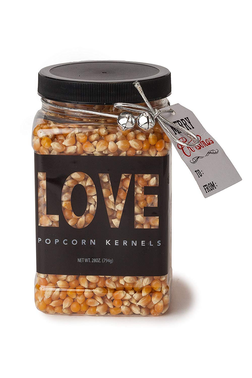 Wabash Valley Farms Popcorn Kernel Jars — Extra Large 28 oz — White Popping Corn in “Love” Design — Gourmet Movie Theater Style Popcorn — Unique Gift for Couples or Families