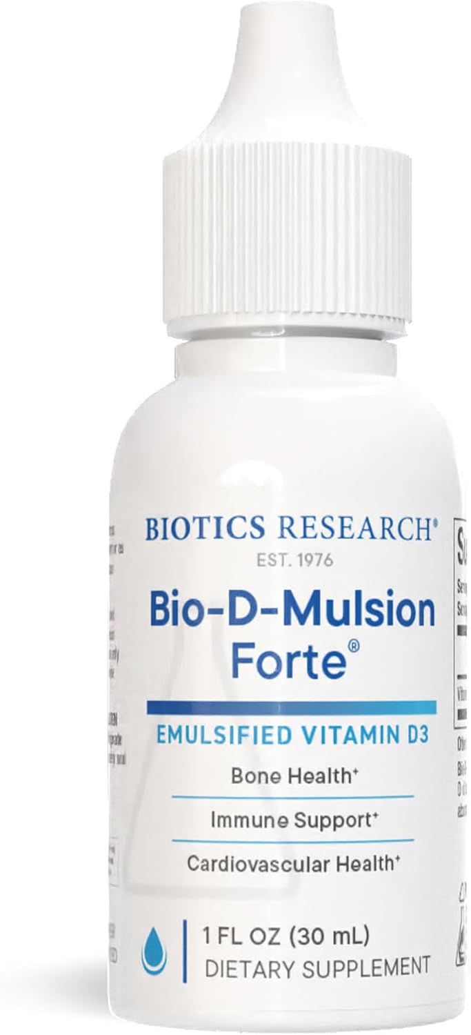 BIOTICS RESEARCH Bio-D-Mulsion Forte Liquid Vitamin D Drops 4000 IU – Vitamin D3 2000iu /Drop for Adults –Best Absorption, Strengthens Bones