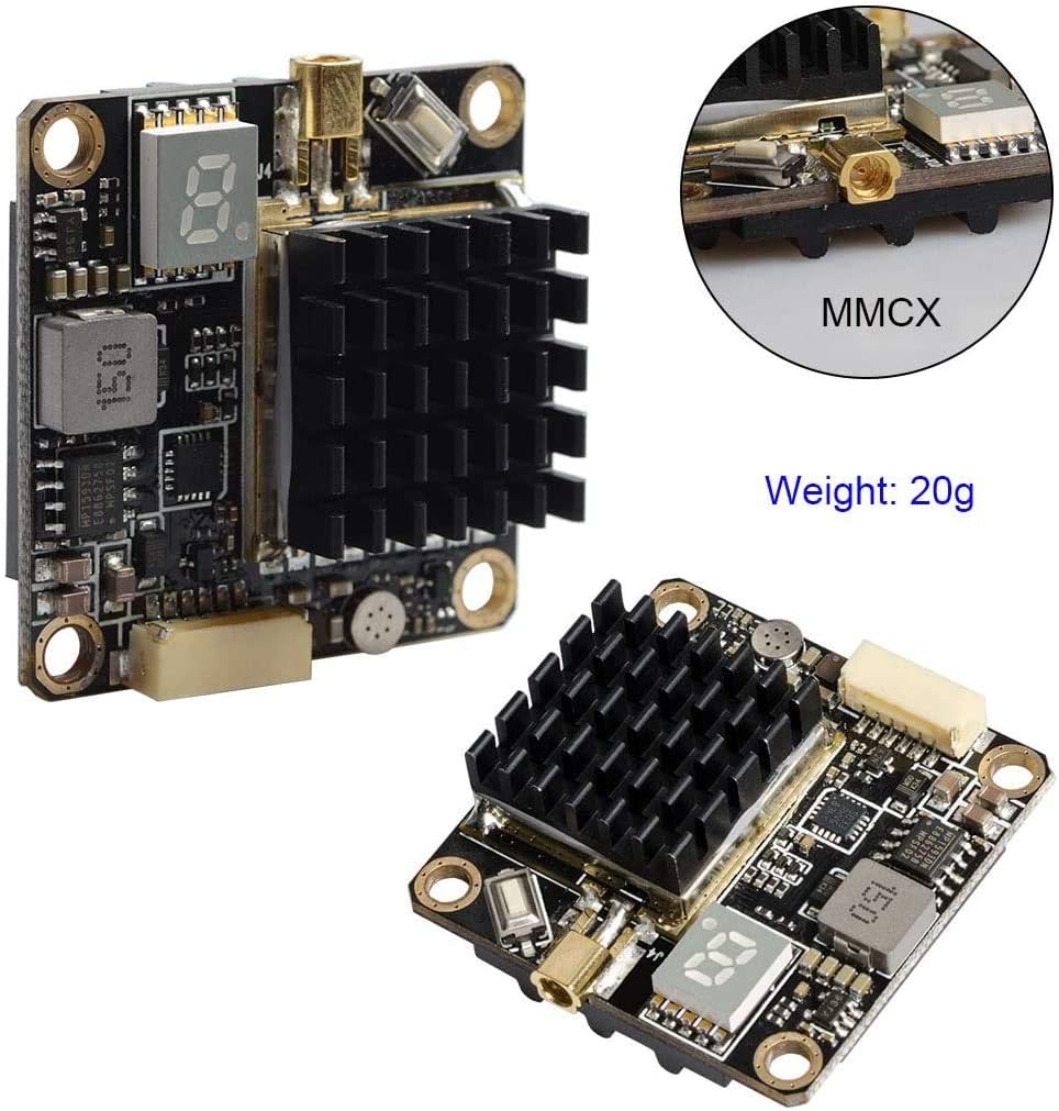 5.8GHz FPV VTX PIT/250/500/1000/2000mW Long Range Switchable Transmitter Support OSD Configuration Using Smart Audio and Microphone with MMCX