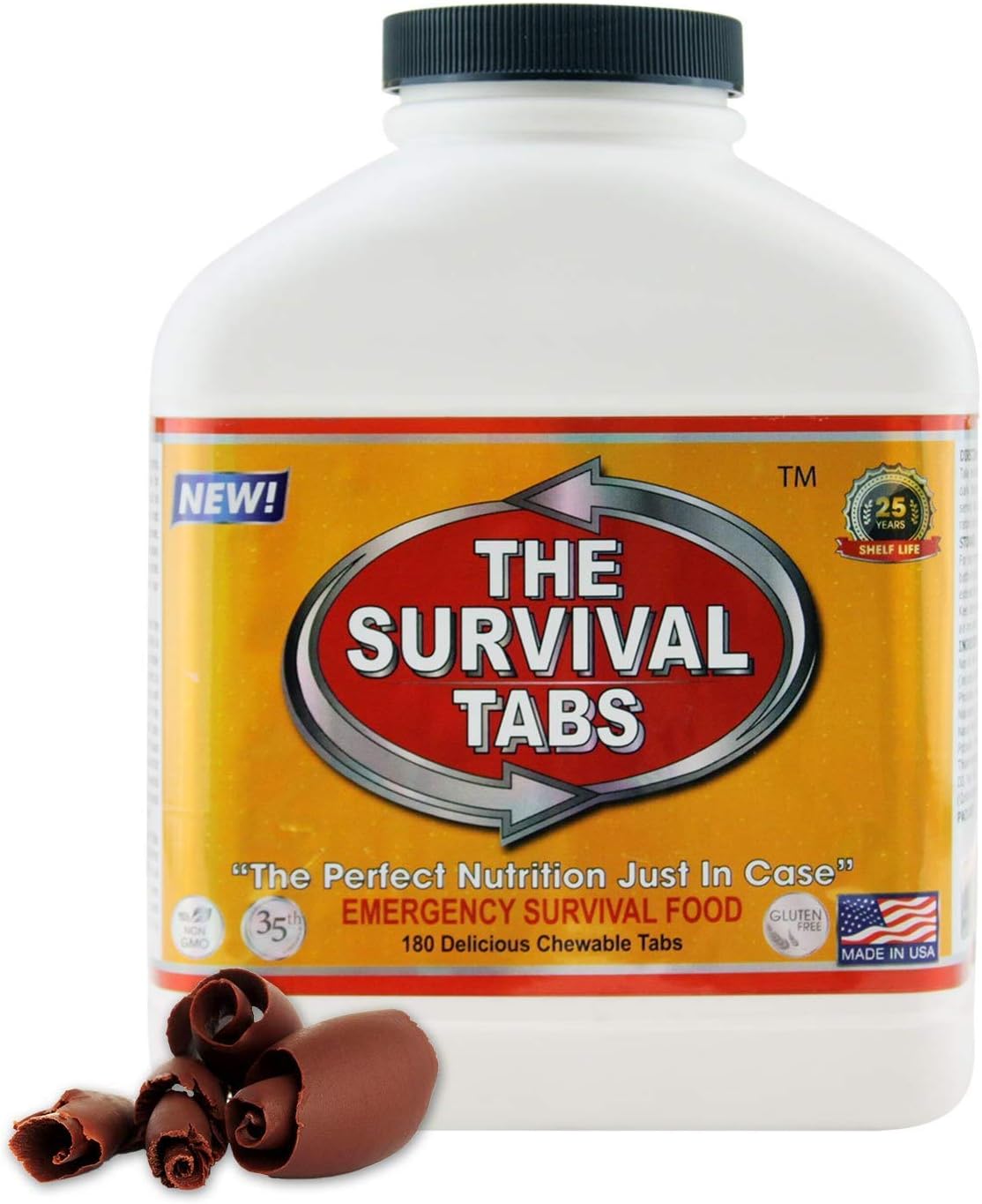 Survival Tabs – Emergency Food Supply – 15-Day Chocolate Tabs