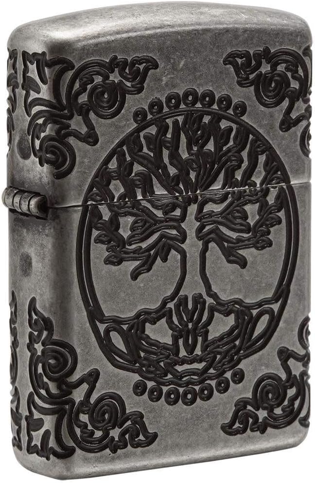 Zippo Tree of Life Pocket Lighter - Refillable Flip-Top Windproof Lighters - Spiritual and Symbolic Design Pocket Lighters - Luxury Metal Lighter Made in USA