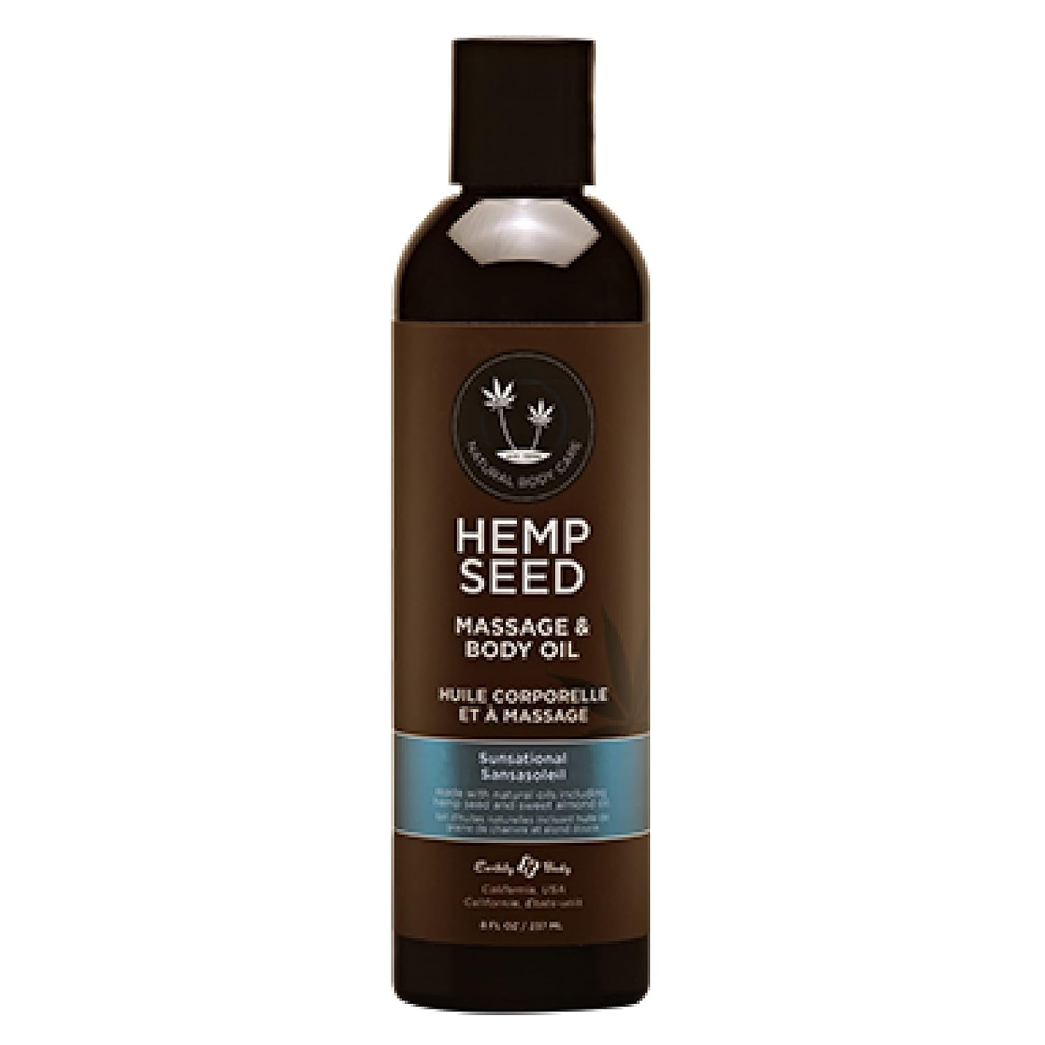 Hemp Seed Massage & Body Oil - 8 fl. oz. - Nourishing, Moisturizing Massage Oil - Hemp Seed, Apricot, Grapeseed & Sweet Almond Oil - Vegan & Cruelty Free