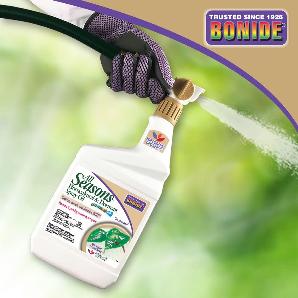 Bonide All Seasons Horticultural & Dormant Spray Oil, 32 oz Ready-to-Spray, Disease Prevention and Insect Killer for Organic Gardening