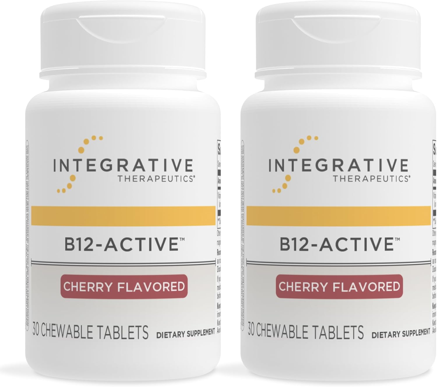 Integrative Therapeutics B12-Active - Supplement for Nerve Function Support* - Dairy, Soy & Gluten-Free - Cherry Flavored, 30 Chewable Tablets (30 Servings)