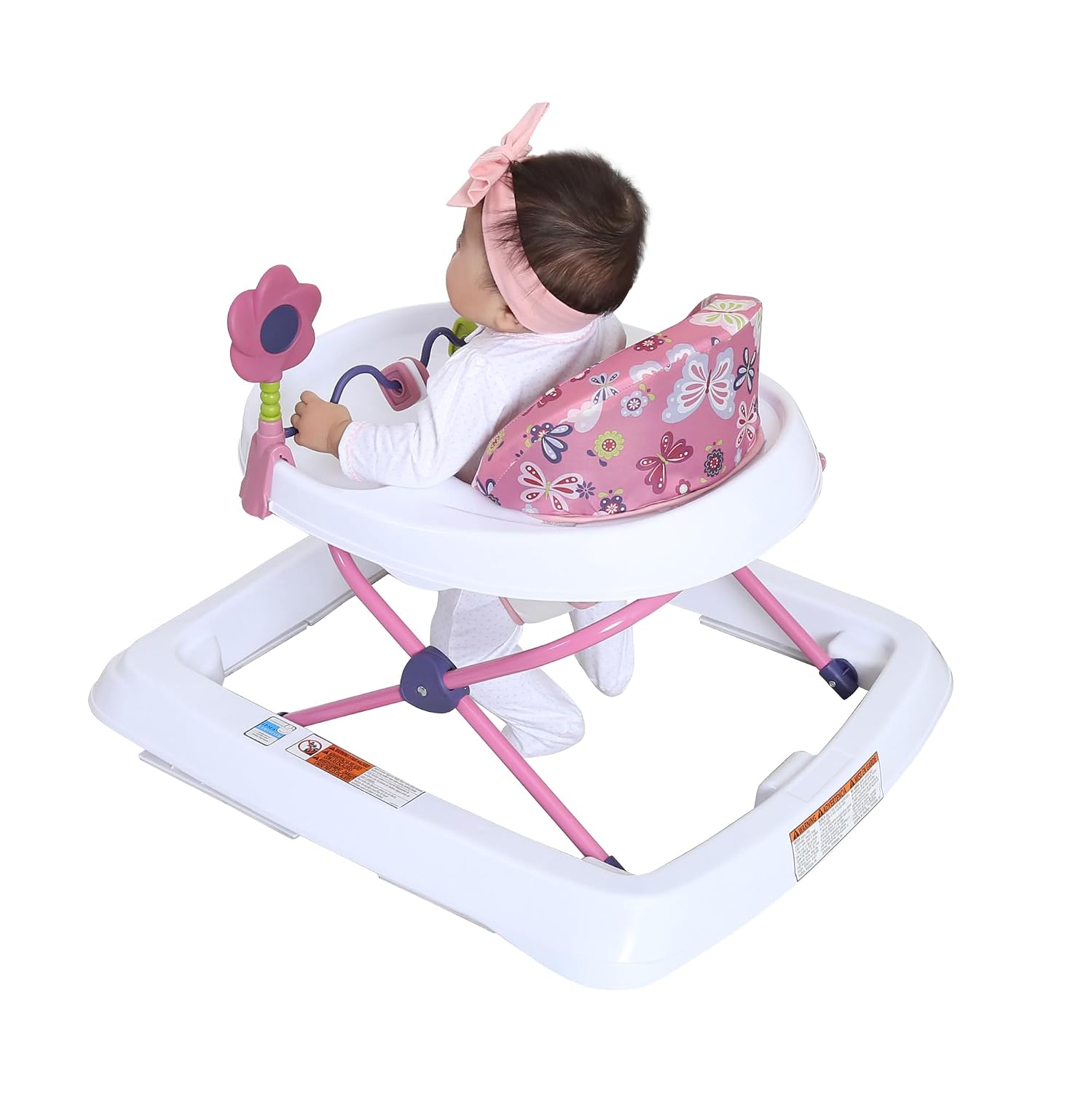 Smart Steps Trend Activity Walker with Removeable Toy Bar, Multi-Directional Front Wheels, Tray, Adjustable Height and Flat Fold Frame for Storage, Ages 6 Months +, Emily Pink