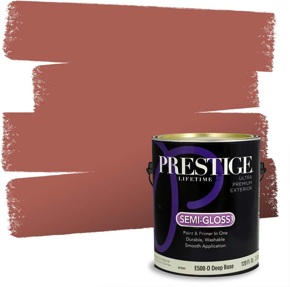 PRESTIGE Paints Exterior Paint and Primer In One, 1-Gallon, Satin, Comparable Match of Sherwin Williams* Grandeur Plum*