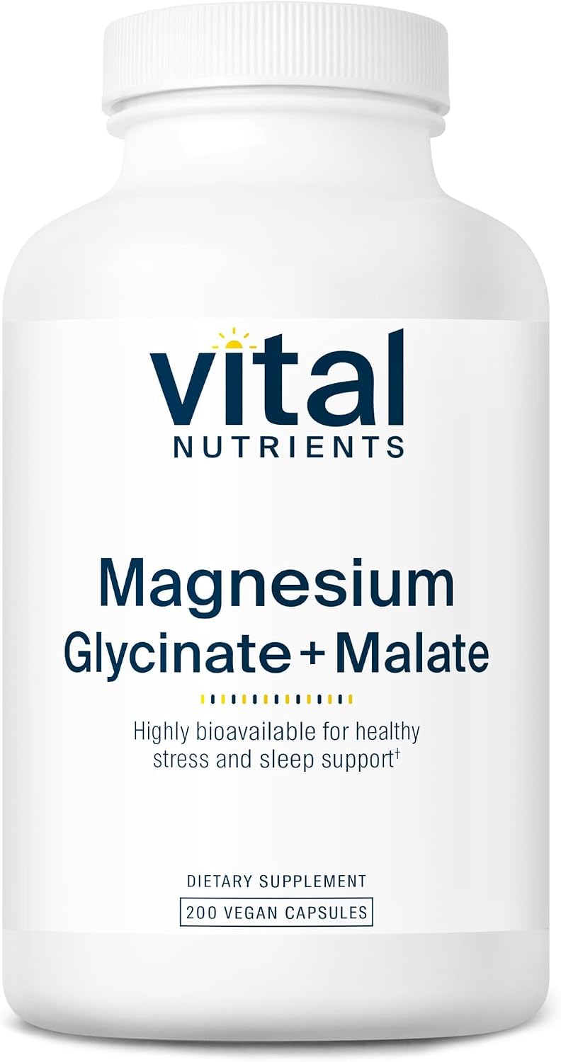 Vital Nutrients Magnesium Glycinate + Malate - 120mg Vegan Magnesium Supplement for Women and Men - Muscle, Heart, Bone Support* - Promotes Relaxation - Gluten, Dairy and Soy Free - 100 Capsules