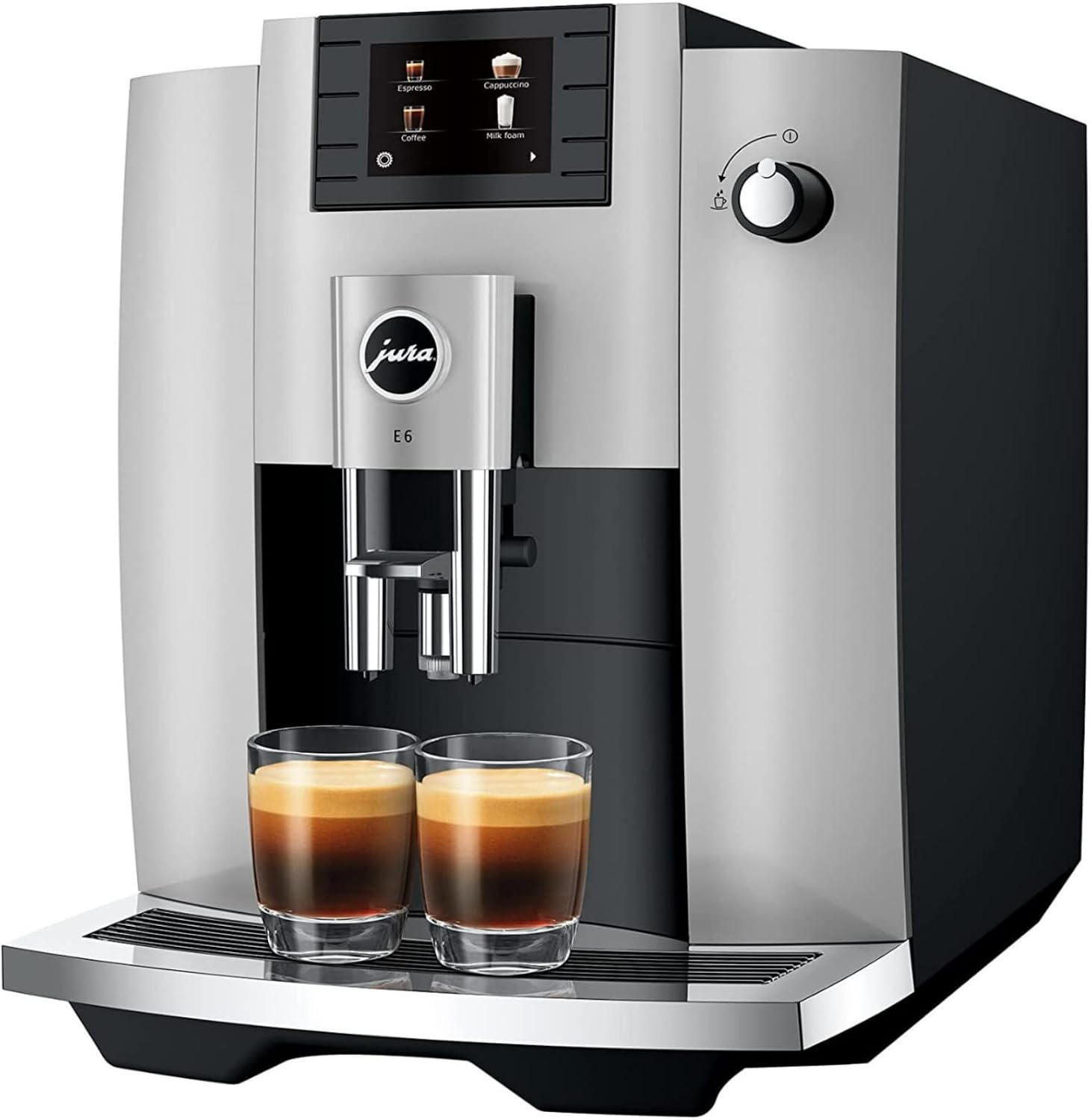 Jura E6 Automatic, Espresso Machine (Platinum) Bundle | Programmable Coffee Strength, Smart Filter Cartridge, Cleaning Tablets, Coffee Beans Bag