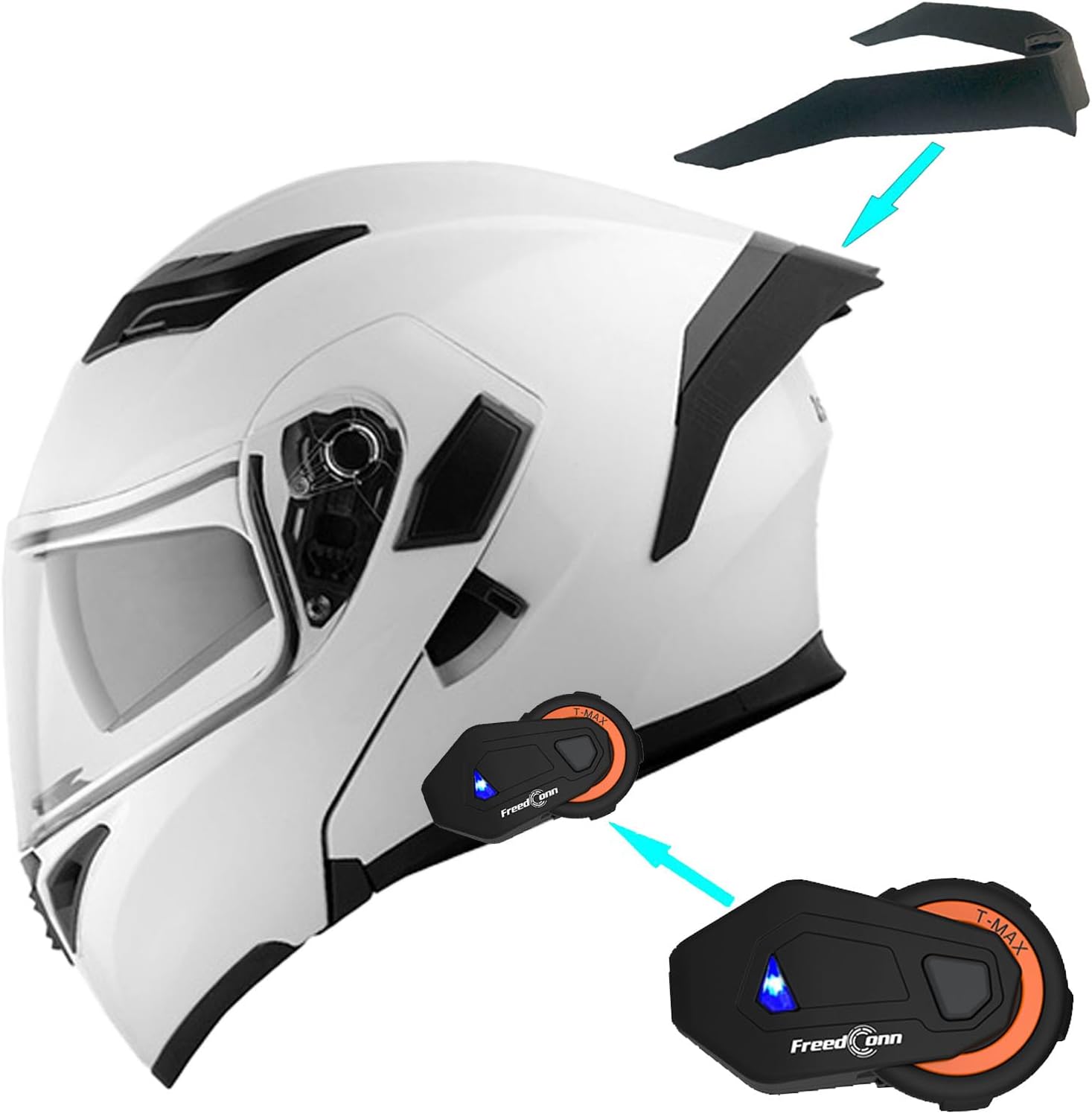 1Storm Motorcycle Modular Full Face Helmet Flip up Dual Visor Sun Shield: HB89