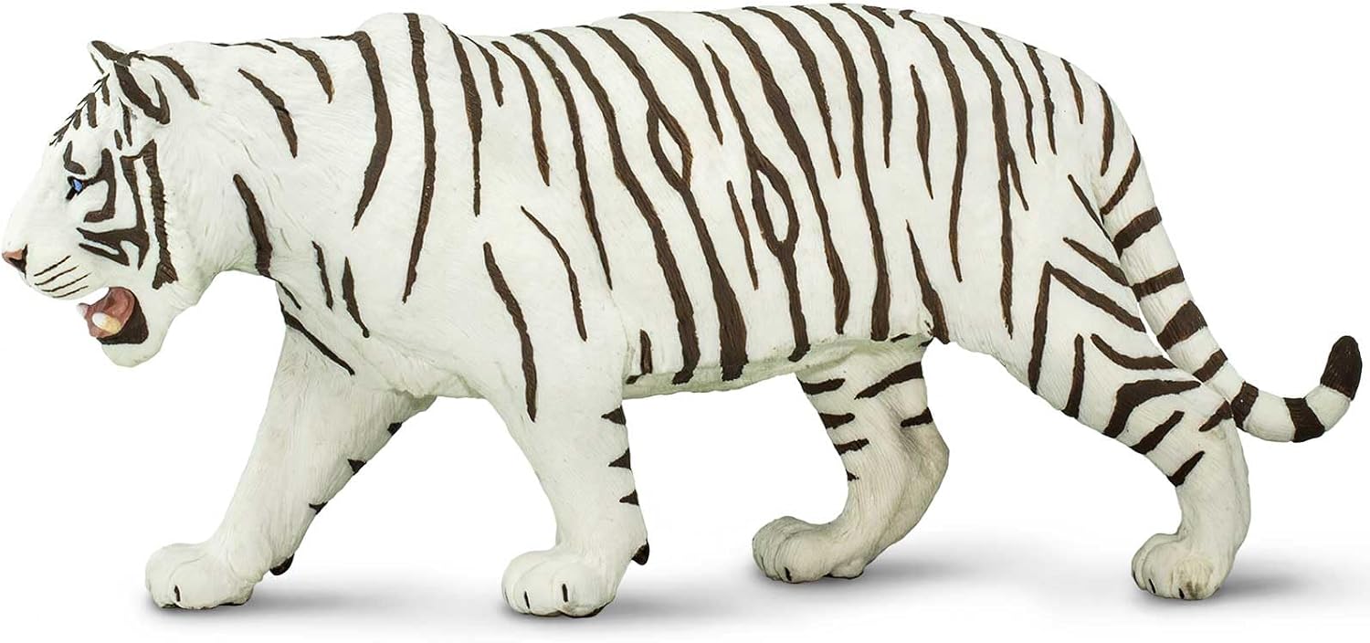 Safari Ltd. White Siberian Tiger Figurine - Detailed 10" Plastic Model Figure - Fun Educational Toy for Boys, Girls & Kids Ages 3+