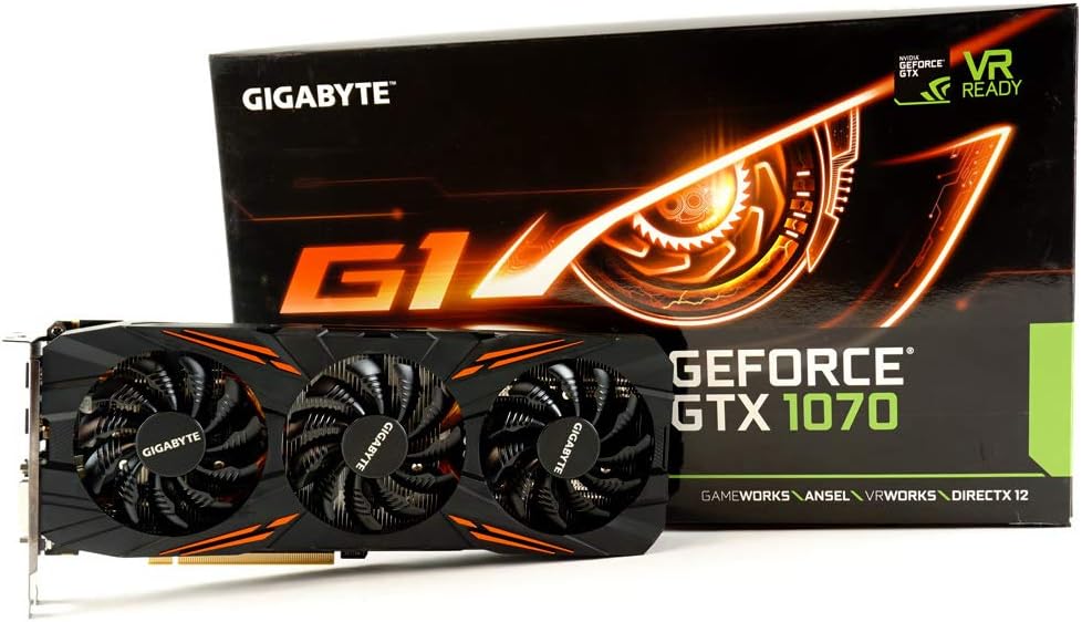 Gigabyte GeForce GTX 1070 G1 Gaming Video/Graphics Cards GV-N1070G1 GAMING-8GD (Renewed)