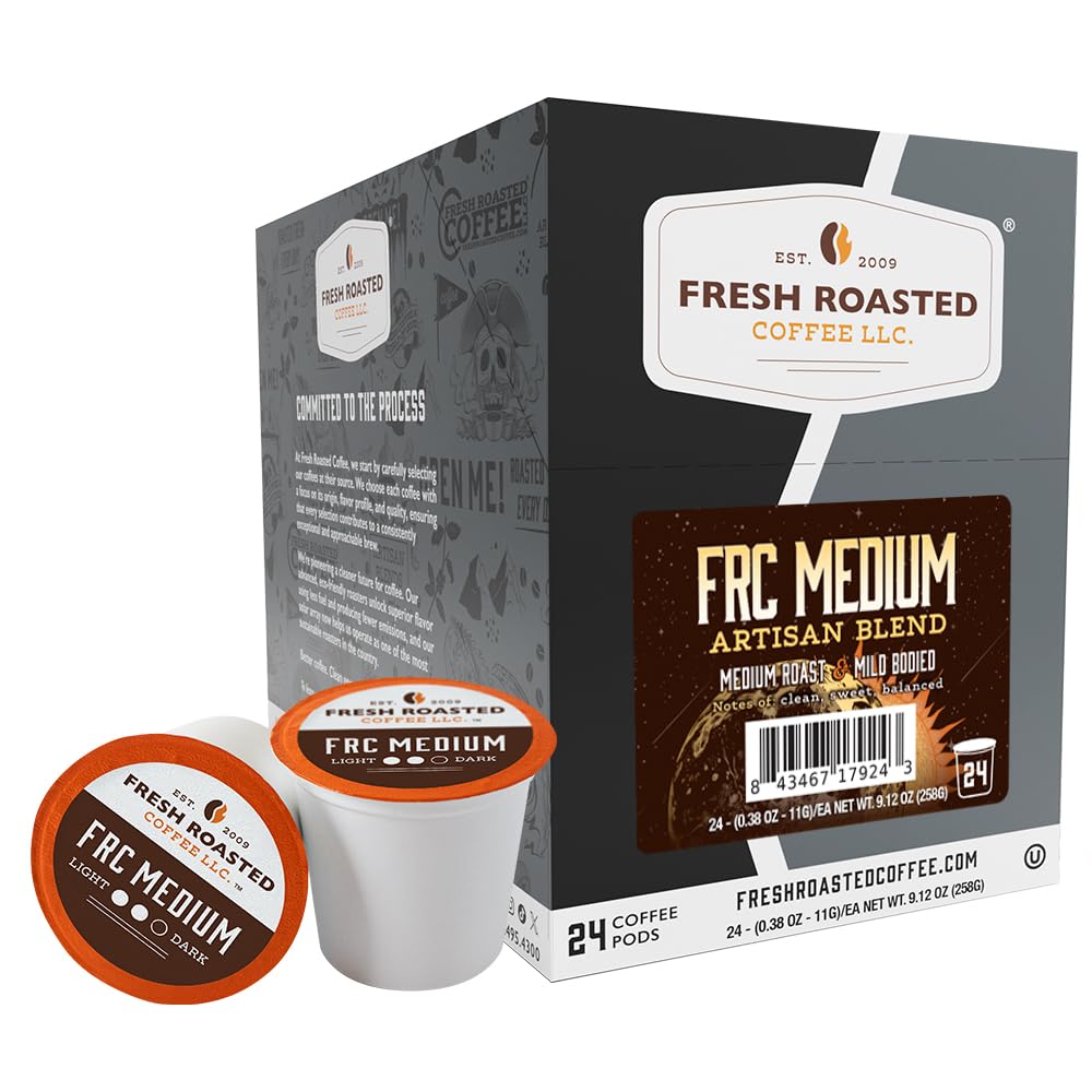 Fresh Roasted Coffee, Organic Colombian K-Cup Pods for Keurig Brewers, Medium Roast, USDA Organic, Kosher, 24 Count (Pack of 3)