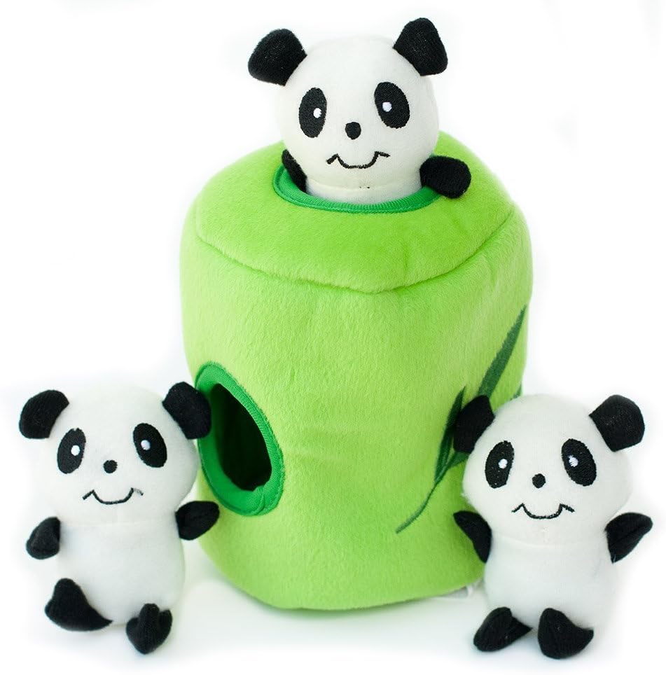 ZippyPaws Burrow Hide & Seek Plush Puzzles - Monkey 'n Banana | Interactive Dog & Puppy Toys for Boredom, Stimulating Pet Products to Keep them Busy, Squeaky Toy for Enrichment